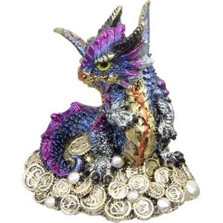 Purple/Blue Prosperity Dragon Figurine - K-33384
