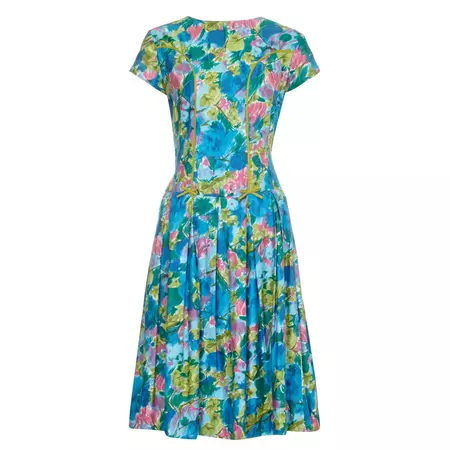1950s Riddella Floral Cotton Dress For Sale at 1stDibs