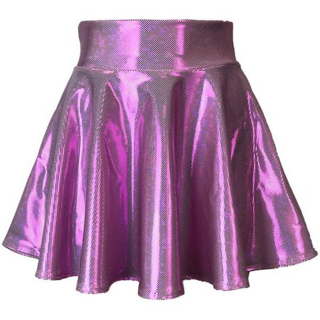 purple metallic skirt