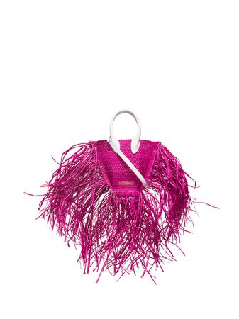 Jacquemus Le Petit Baci Fringed Raffia Mini Bag 201BA01201 Pink | Farfetch