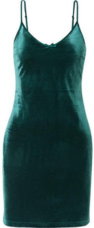 Velvet Mini Dress - Emerald