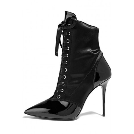 Women's Cool Black Stiletto Heels Ankle Boots Pointy Toe Lace up Boots for Work, Formal event, Date, Big day, Going out | FSJ