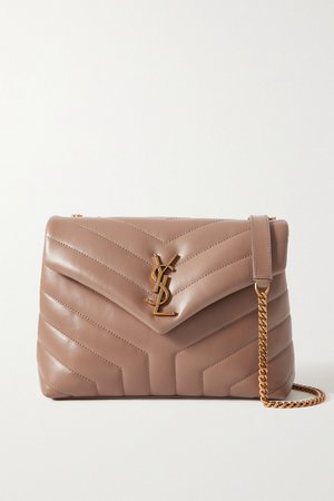 Taupe Loulou small quilted leather shoulder bag | SAINT LAURENT | NET-A-PORTER