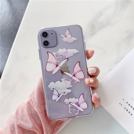 pink purple butterfly phone case