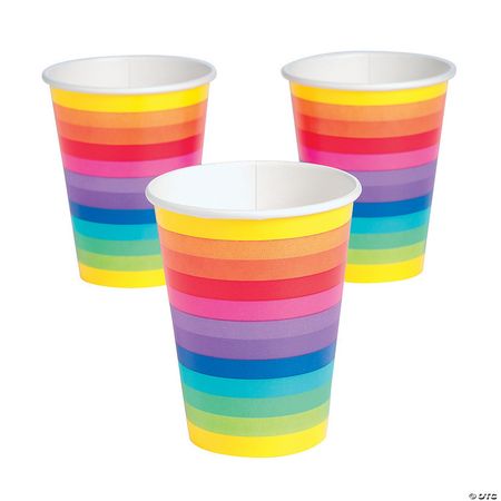 Rainbow Spectrum Paper Cups - 8 Pc. | Oriental Trading