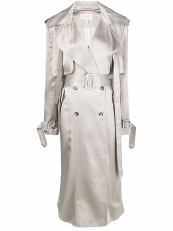 Materiel double-breasted Satin Trench Coat