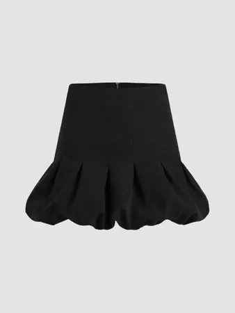 Solid Zipper Mini Skirt - Cider