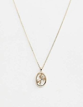 ASOS DESIGN necklace with unicorn pendant in gold | ASOS