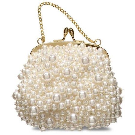 gold pearl clutch bag