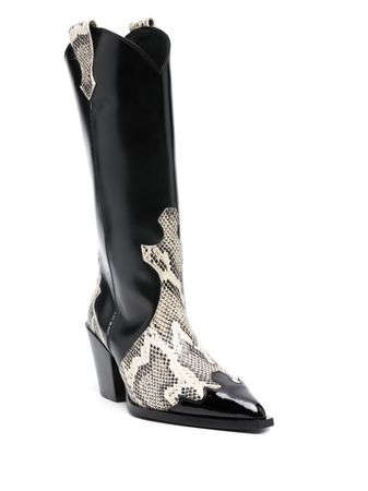 Aeyde Ariel 80mm snakeskin-effect Boots - Farfetch