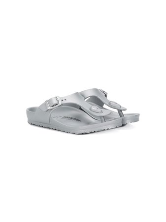 Shop silver Birkenstock Kids Gizeh thong sandals with Express Delivery - Farfetch