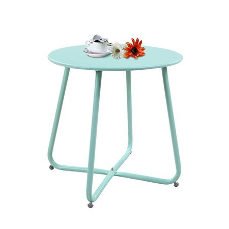 Amazon.com : Grand Patio Steel Patio Coffee Table, Weather Resistant Outdoor Side Table, Small Round End Tables, Mint Green : Home & Kitchen
