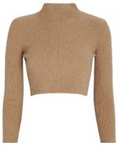 ANDAMANE Andamane Enny Cropped Wool-cashmere Sweater In Beige