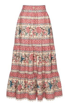 Sans Souci Printed Cotton Midi Skirt By Lena Hoschek | Moda Operandi