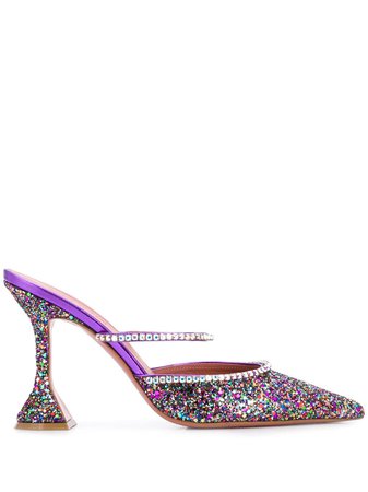 Purple Amina Muaddi Gilda Glitter Embellished Pumps | Farfetch.com