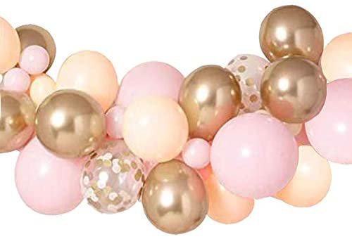 Amazon.com: Balloons Garland Kit Macaron Colors Pink Peach Metallic Gold Confetti Balloons for Wedding Birthday Party Baby Shower Decoration: Home & Kitchen