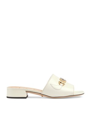 Gucci Leather Sandals in Dusty White | FWRD