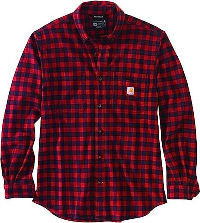 Carhartt Men's Rugged Flex Fitted Midweight Flannel Long-Sleeve Shirt at Amazon Men’s Clothing store