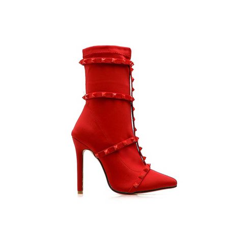 JESSICABUURMAN – NELMO Studded Embellished Stretch Cloth Ankle Boots