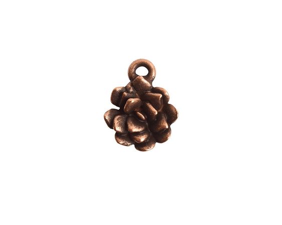 Nunn Design Antique Copper (plated) Small Succulent Charm 12x15mm - Lima Beads
