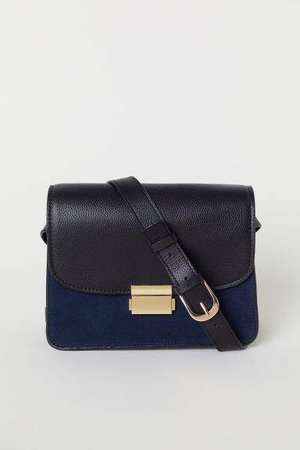 Leather Shoulder Bag - Black