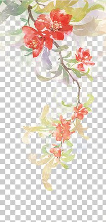 China Watercolor painting Qingming Illustration, Chinese antiquity beautiful watercolor illustration, pink cherry blossom flowering tree and tea PNG clipart | free cliparts | UIHere