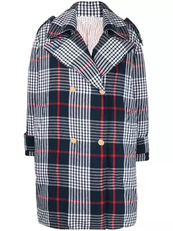Thom Browne double-breasted Checked Coat - Farfetch