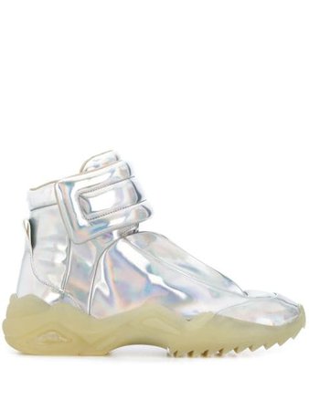 Maison Margiela Holographic High-Top Sneakers S37WS0492P2120 Silver | Farfetch