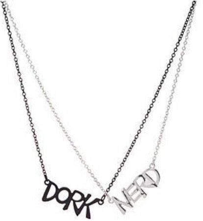 dork and nerd friendship necklace