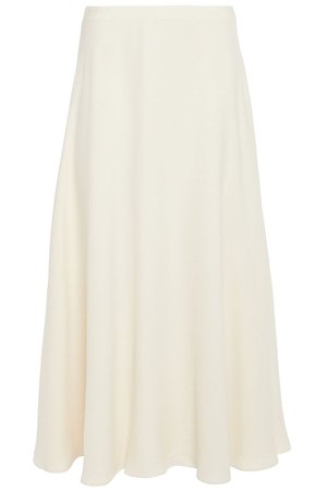 Cream Flared crepe midi skirt | Sale up to 70% off | THE OUTNET | THEORY | THE OUTNET