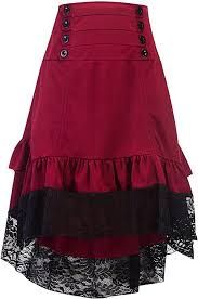 high low skirt red lace goth - Google Search