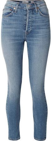 Stretch Ankle Crop High-rise Skinny Jeans - Light denim