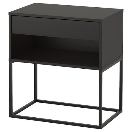 VIKHAMMER Nattbord - svart - IKEA