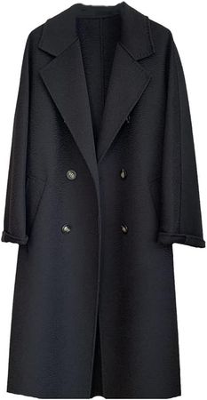 Amazon.com: Haitpant Autumn Winter Double-Sided Wool Overcoat Women's Long Length Lapel Coats With Belt : Clothing, Shoes & Jewelry