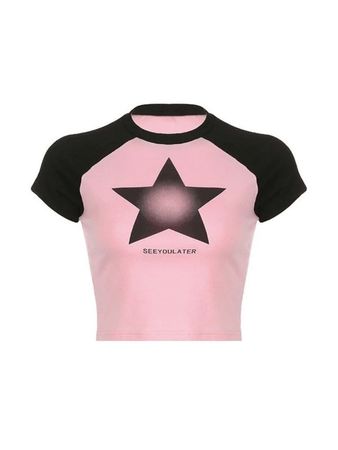 black and pink star top
