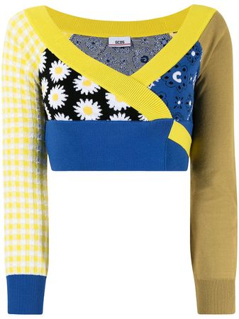 Shop Gcds wrap-around cropped cardigan with Express Delivery - FARFETCH