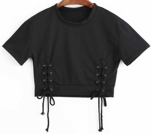 Cropped Black with strings