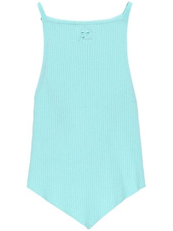Courrèges ribbed-knit pointed-hem Tank Top - Farfetch