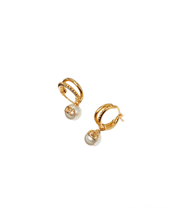 VALENTINO VLogo Signature metal earrings with Swarovski® pearls