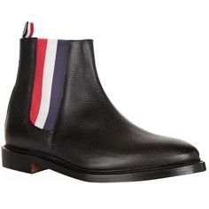 (197) Pinterest - Thom Browne Tricolour Stripe Chelsea Boots (1,470 CAD) ❤ liked on Polyvore featuring men's fashion, men's shoes, men's boots, me | Collectedfab