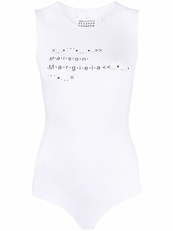 Maison Margiela logo-print Sleeveless Bodysuit - Farfetch
