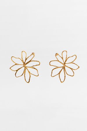 FLOWER EARRINGS - Golden | ZARA United States