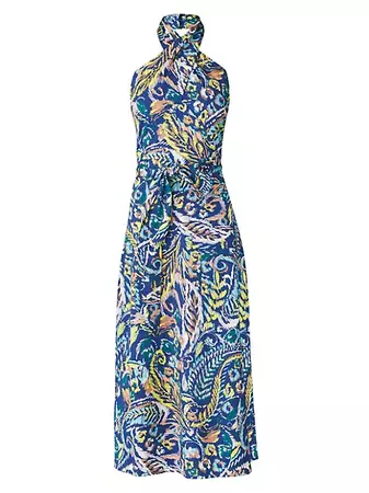 Shop Shoshanna Beekman Paisley Halter Midi-Dress | Saks Fifth Avenue