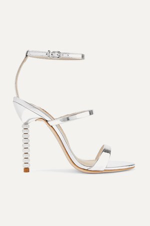 Sophia Webster | Rosalind crystal-embellished metallic leather sandals | NET-A-PORTER.COM