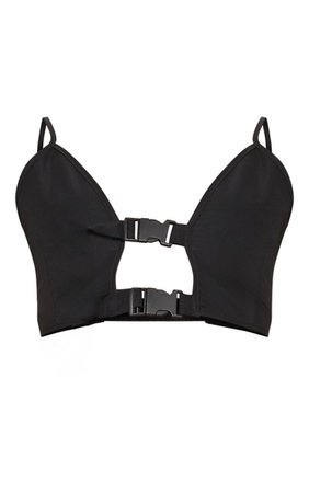 Black Cargo Buckle Detail Bralet - Bralets - Tops - from £4 - Clothing | PrettyLittleThing