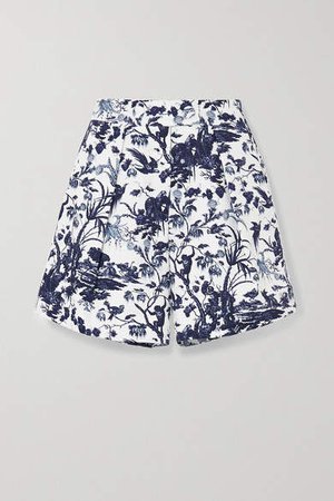 Howard Printed Cotton-twill Shorts - White