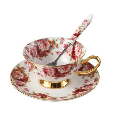 red flower tea cup - Google Search