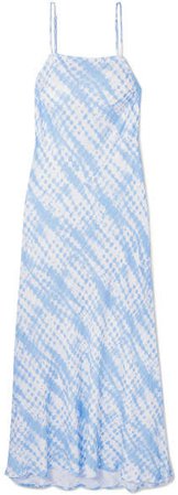 July Tie-dyed Twill Dress - Sky blue