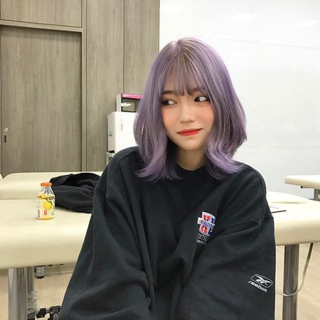 Ulzzang girl - purple hair cute
