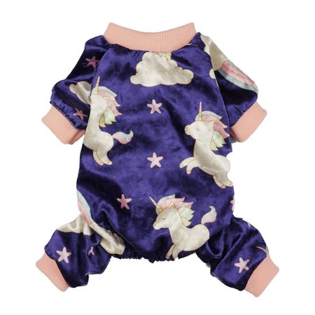 Amazon.com : Fitwarm Fairy Unicorn Dog Pajamas Pet Clothes Jumpsuit PJS Apparel Soft Velvet Purple XS : Pet Supplies